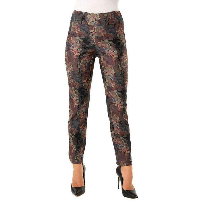 Up! Petal Slit Ankle Pants Flatten And Flatter Style 66494 Techno Leaves 8 Pants