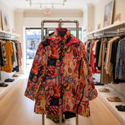 Oopéra Ladies' Reversible Rain Coat Fuchsia graffiti  J6239RW-3