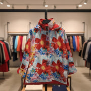 Oopéra Ladies' Reversible Rain Coat flower print J6239RW-4