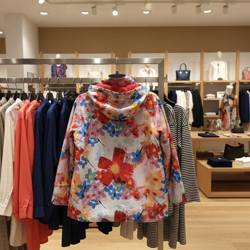 Oopéra Ladies' Reversible Rain Coat flower print J6239RW-4