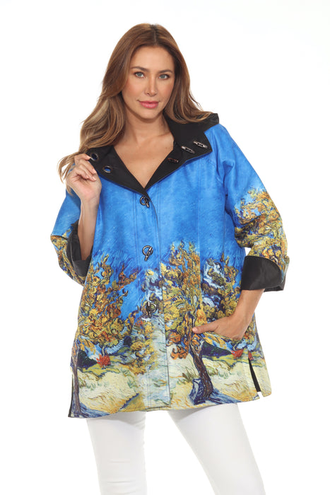 Oopéra Ladies' Reversible Rain Coat Mulberry Tree (Vincent van Gogh) J2539RW