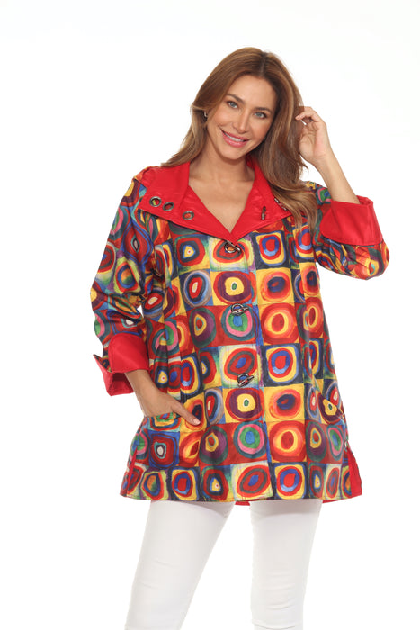 Oopéra Ladies' Reversible Rain Coat (Wassily Kandinsky) Circles J8839RW