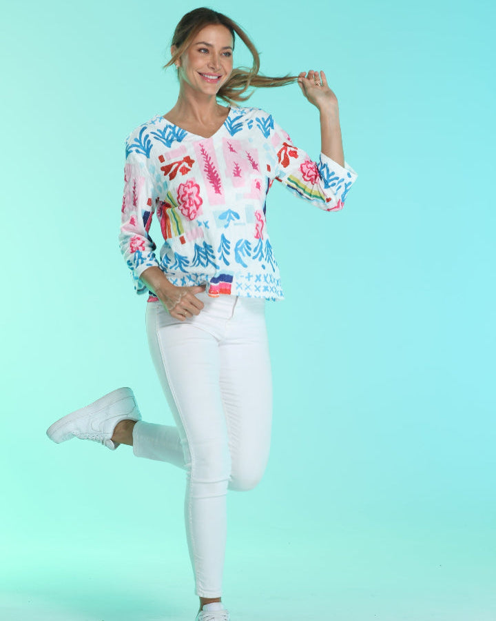 Oopéra ladies' long sleeve printed blouse