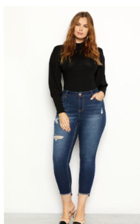 1822 Denim distressed step hem skinny jeans - L and L Stuff