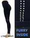 Lida Women's Winter Furry Lined Leggings Navy One Size - L and L Stuff