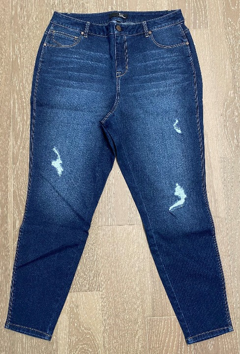 1822 Denim Plus 28' RE:Denim HR Destructed Ankle Skinny - L and L Stuff