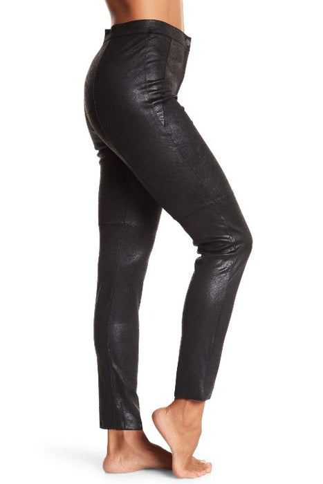 Angie Ladies' Faux Leather Moto Front Zip Legging