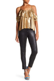 Angie Ladies' Faux Leather Moto Front Zip Legging - L and L Stuff