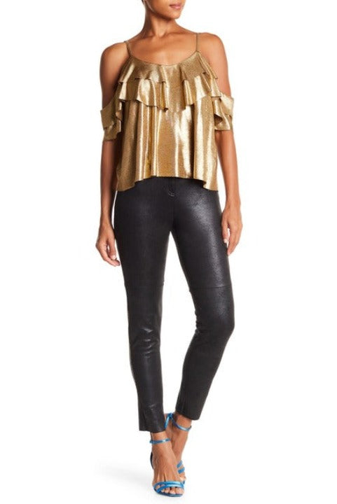 Angie Ladies' Faux Leather Moto Front Zip Legging - L and L Stuff