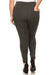 Yelete Ladies' Four Pocket Ponte Pant Color Charcoal Plus Size - L and L Stuff