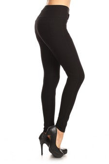 Yelete Ladies' Black Four Pocket Ponte Pants - L and L Stuff