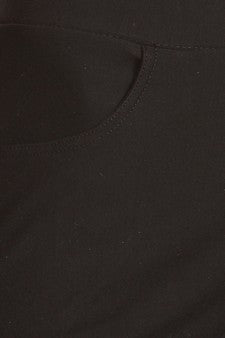 Yelete Ladies' Black Four Pocket Ponte Pants - L and L Stuff