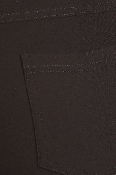 Yelete Ladies' Black Four Pocket Ponte Pants - L and L Stuff