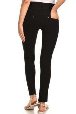Yelete Ladies' Hi-Waist Super Skinny pants Color Black - L and L Stuff