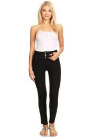 Yelete Ladies' Hi-Waist Super Skinny pants Color Black - L and L Stuff
