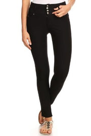 Yelete Ladies' Hi-Waist Super Skinny pants Color Black - L and L Stuff