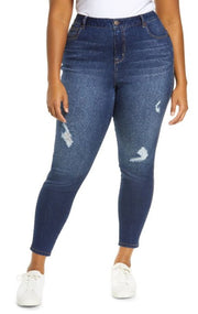1822 Denim Plus 28' RE:Denim HR Destructed Ankle Skinny - L and L Stuff