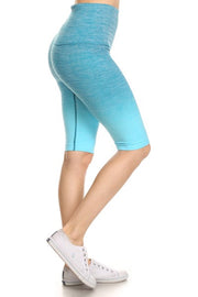Yelete Dip Dye Ombre Athletic Biker Shorts w/High Waist Band - L and L Stuff