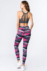 Yelete Women's Active Pink Camouflage Workout Legging - L and L Stuff