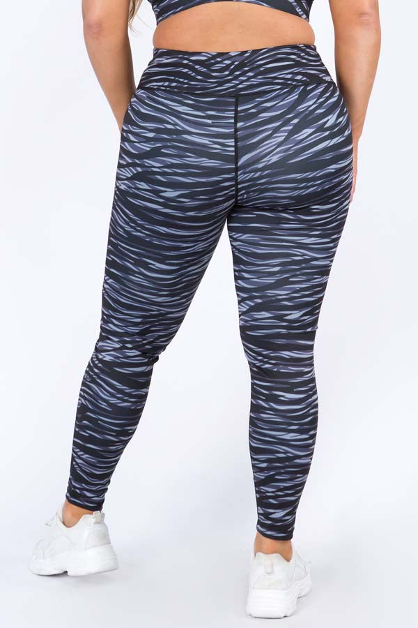 Yelete Women's Active Zebra Print Workout Leggings - L and L Stuff