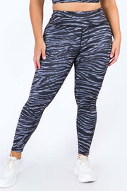 Yelete Women's Active Zebra Print Workout Leggings - L and L Stuff