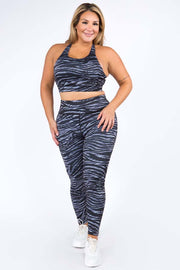 Yelete Women's Active Zebra Print Workout Leggings - L and L Stuff