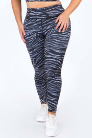 Yelete Women's Active Zebra Print Workout Leggings - L and L Stuff