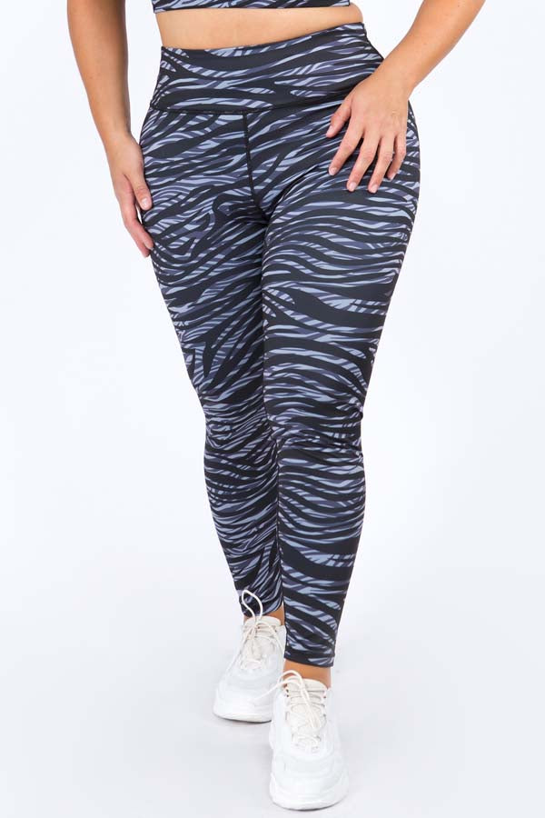 Yelete Women's Active Zebra Print Workout Leggings - L and L Stuff
