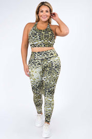 Yelete Women's Active Feline Leopard Workout Leggings - L and L Stuff