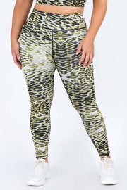 Yelete Women's Active Feline Leopard Workout Leggings - L and L Stuff