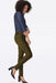 NYDJ Alina Skinny Pants In Faux Suede Color: Olive Brown - L and L Stuff
