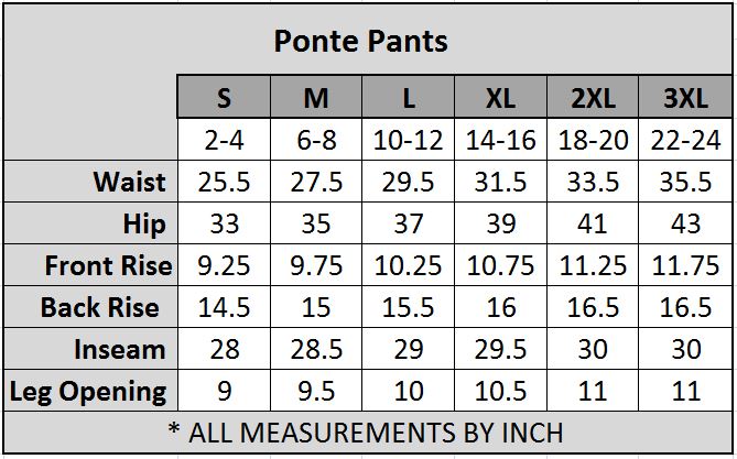 Yelete Ladies' Black Four Pocket Ponte Pants - L and L Stuff