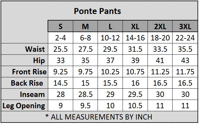 Yelete Ladies' Four Pocket Ponte Pant Color Charcoal Plus Size - L and L Stuff