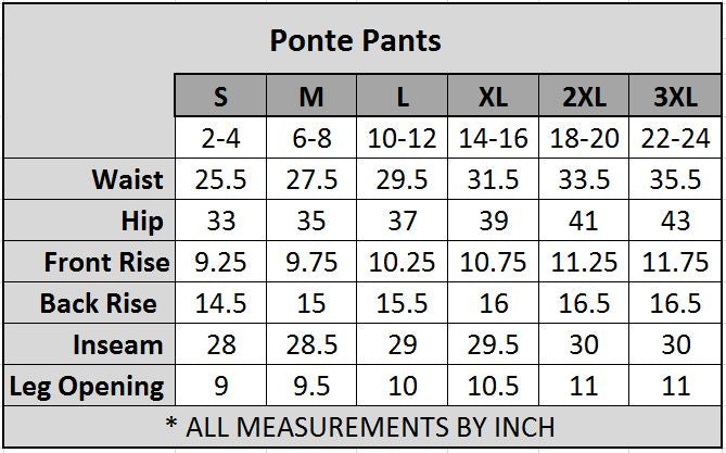 Yelete Ladies' Four Pocket Ponte Pants Navy Blue - L and L Stuff