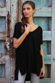 Angie Ladies' Oversized  V-neck Knit Tee - L and L Stuff