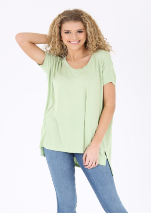 Angie Ladies' Oversized  V-neck Knit Tee - L and L Stuff