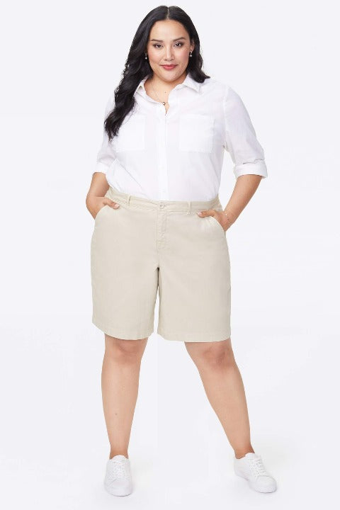 NYDJ Bermuda Shorts in Plus Size - Feather - Brown NYDJ Bermuda Shorts in Plus Size - Feather - Brown