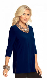 Alisha D Women's Scoop neck Tunic with Side Slit ADT-06 - L and L Stuff