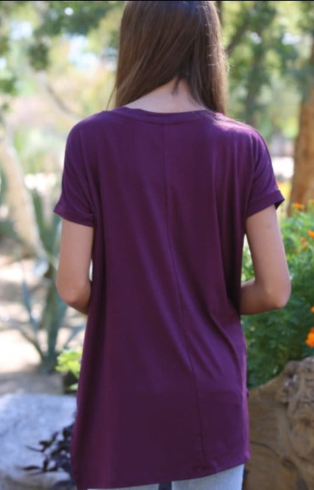 Angie Ladies Oversized V-Neck Knit Tee Tops & Blouses