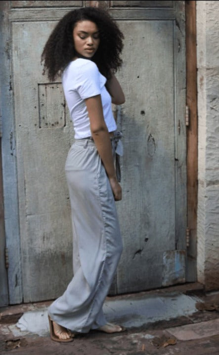 Angie Ladies Paper Waist Wide Leg Pant Pants