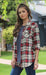 Angie Long Sleeve Plaid Button Up Top Tops & Blouses