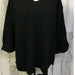 Avalin Womens V-Neck Oversized Tunic Slub Cotton Sweater #9079 Made In U.s.a. Black Sweaters