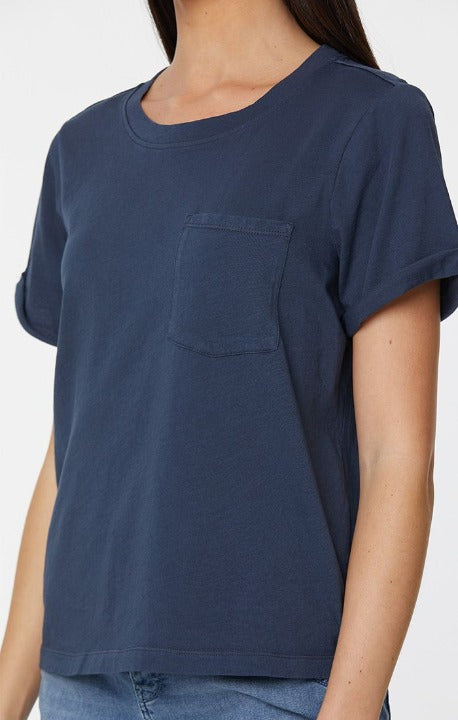 NYDJ Ladies' Cuffed Short Sleeve Crewneck Pocket Tee - L and L Stuff