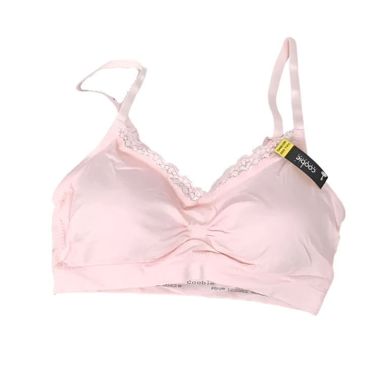 Coobie Womens Bra V-Neck Lace Trim Full Size / Heavenly Pink Bras & Bra Sets