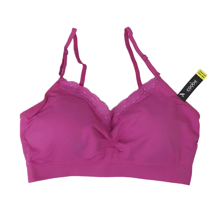 Coobie Womens Bra V-Neck Lace Trim One Size / Berry Sorbet Bras & Bra Sets