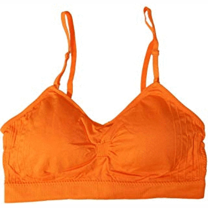 Coobie Sports Bra T-Shirt Seamless Bra for Women Mastectomy Bras Wire-Free  Adjustable Straps Bras (Orange,One Size)