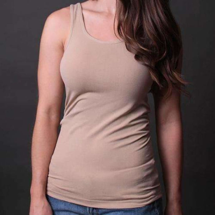 Women Seamless Tank Top Stretch Wide Strap Undershirt Camisole