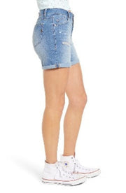 1822 Denim Ladies' Distressed Denim Roll Cuff Shorts - L and L Stuff