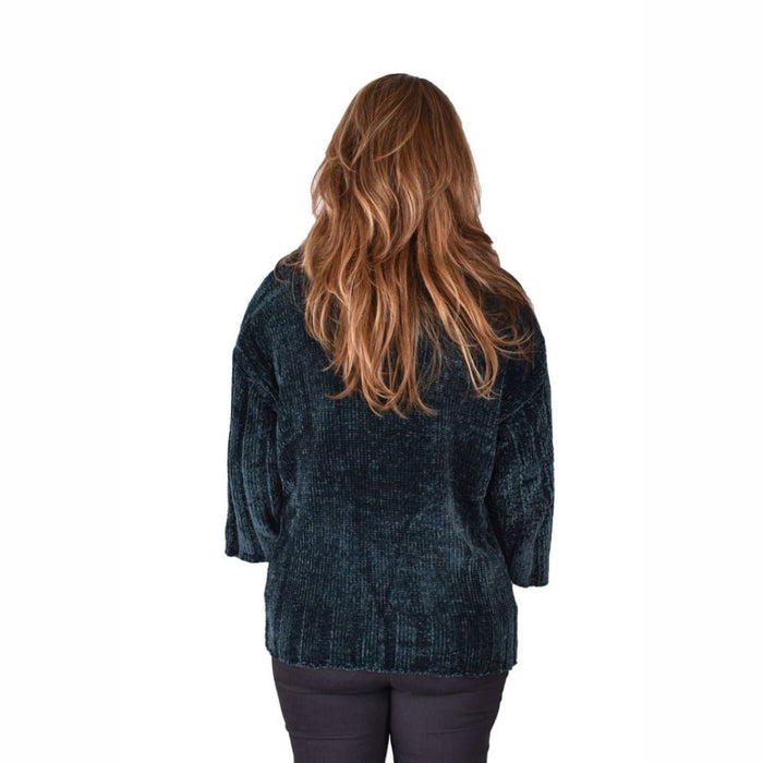 Ethyl Womens The Adley-Delphine Chenille Cardigan Green Sweaters