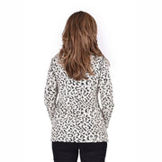 Ethyl Womens The Tiana-Violet Leopard Pullover Sweater Sweaters